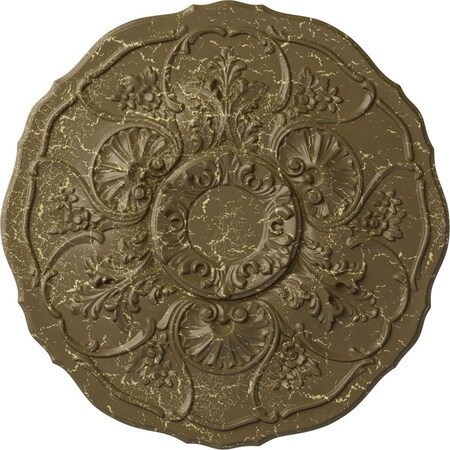Ekena Millwork Cornelia Ceiling Medallion (Fits Canopies up to 4"), 22 1/2"OD x 1 1/2"P, Mississippi Mud Crackle CM22CNMMC